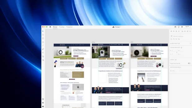 Screendesign-Prototyp mehrerer Website-Layouts – Cateon